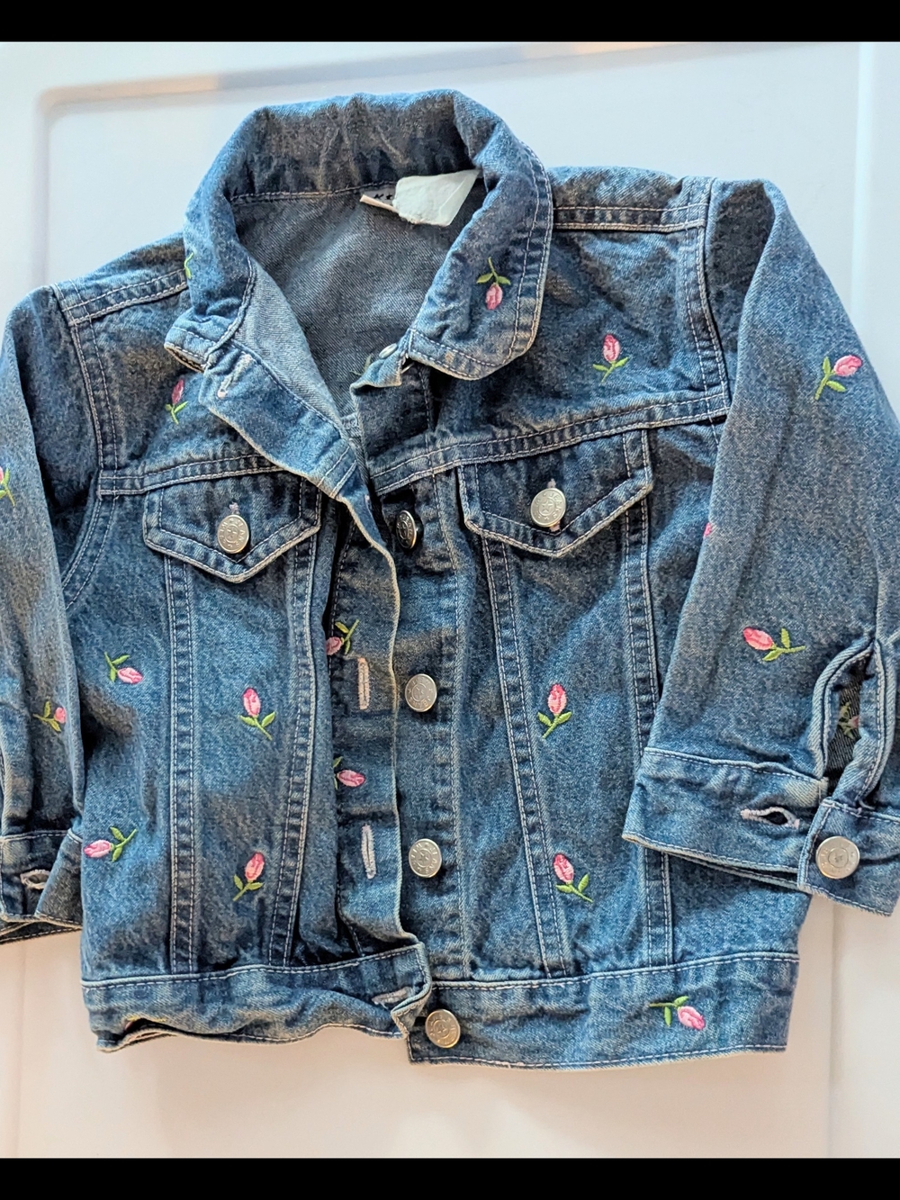 Toddler Embroidered Tulip Jean Jacket